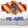 Gryffindor Crest Harry Potter - Movie 5 Panel Canvas Art Wall Decor