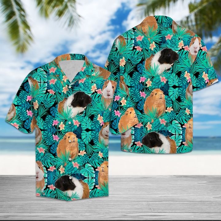Guinea Pig Tropical Hawaiian Shirt Summer Button Up Guinea Pig Tropical Hawaiian Shirt Summer Button Up