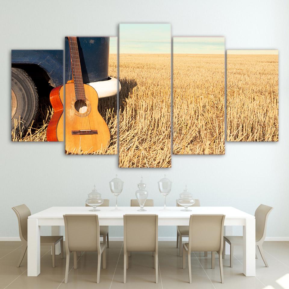 Guitar Open Land - Music 5 Panel Canvas Art Wall Decor Guitar Open Land - Music 5 Panel Canvas Art Wall Decor