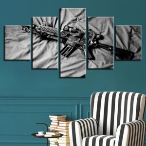 Gun - Army 5 Panel Canvas Art Wall Decor