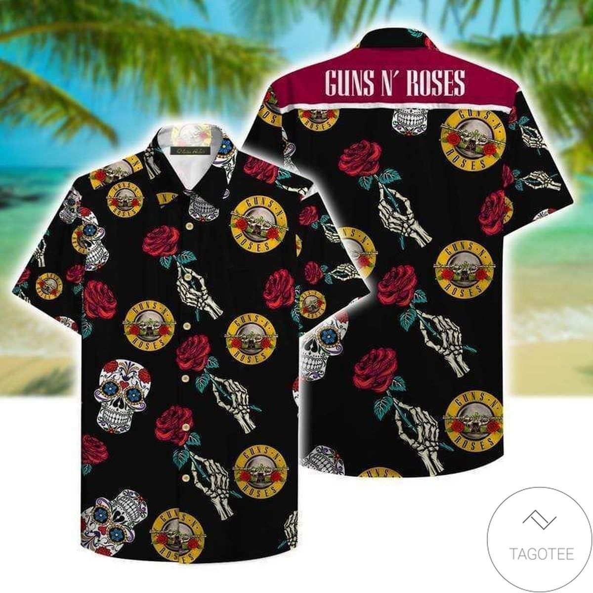 Guns N’ Roses Aloha Hawaiian Shirt Guns N’ Roses Aloha Hawaiian Shirt