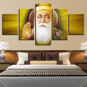 Guru Nanak 01 - Religion 5 Panel Canvas Art Wall Decor