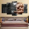 Gym Fitness Dumbbells - Bodybuilding 5 Panel Canvas Art Wall Decor