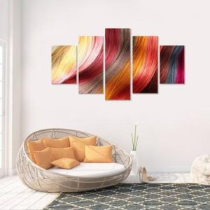 Hair Stylist Lover 1 - Abstract 5 Panel Canvas Art Wall Decor