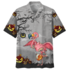 Halloween Flamingo Pumpkins Hawaian Shirt