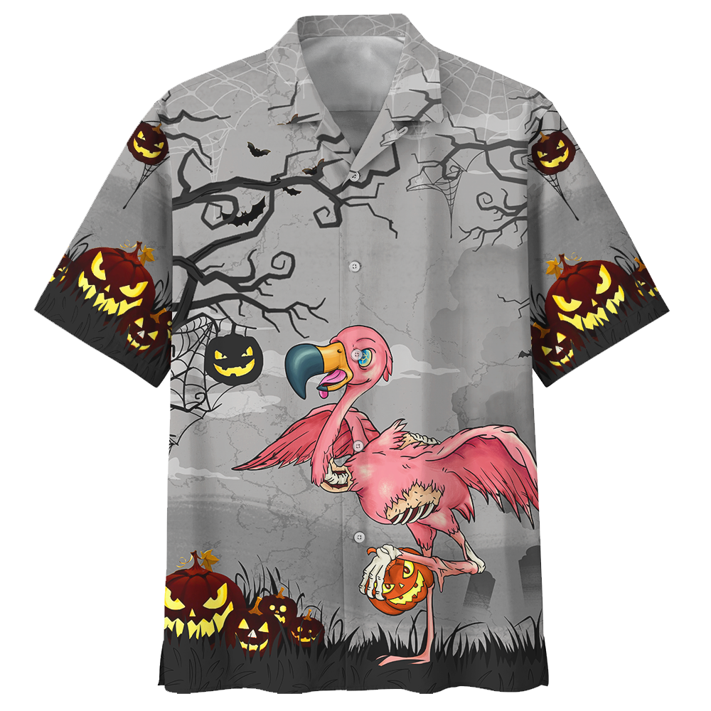 Halloween Flamingo Pumpkins Hawaian Shirt Halloween Flamingo Pumpkins Hawaian Shirt