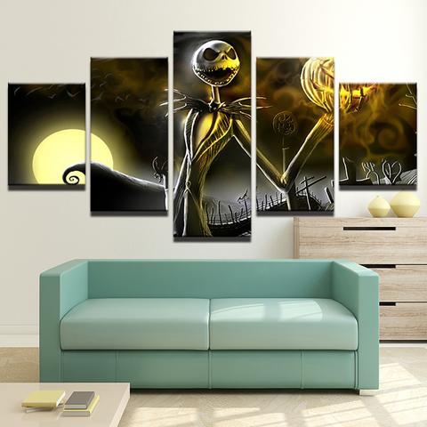 Halloween Poster Nightmare Before Christmas Movie 04 - Movie 5 Panel Canvas Art Wall Decor Halloween Poster Nightmare Before Christmas Movie 04 - Movie 5 Panel Canvas Art Wall Decor