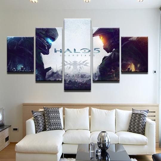 Halo 5 Guardians - Gaming 5 Panel Canvas Art Wall Decor Halo 5 Guardians - Gaming 5 Panel Canvas Art Wall Decor