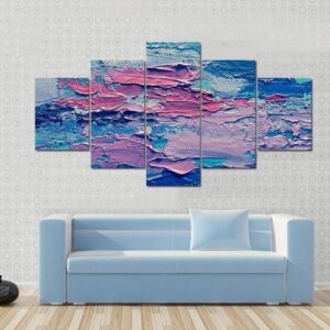 Hand Drawn Oil - Abstract 5 Panel Canvas Art Wall Decor