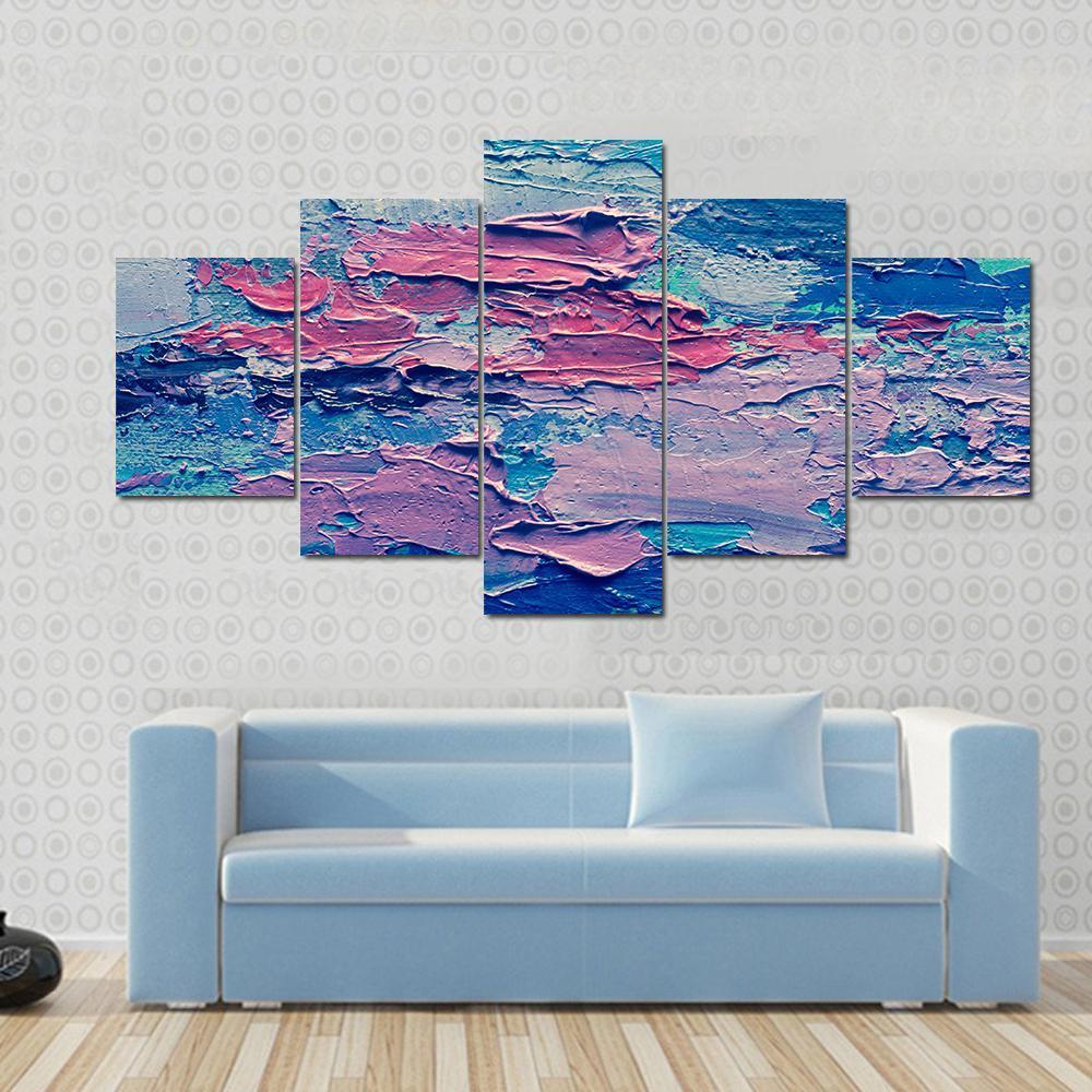 Hand Drawn Oil - Abstract 5 Panel Canvas Art Wall Decor Hand Drawn Oil - Abstract 5 Panel Canvas Art Wall Decor