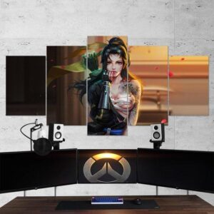 Hanzo Female - Gaming 5 Panel Canvas Art Wall Decor