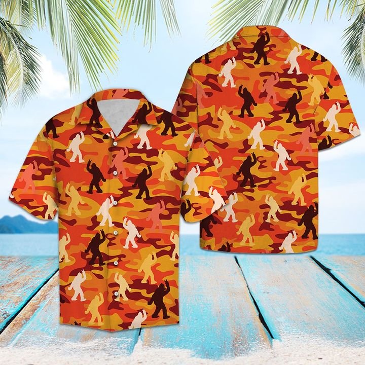 Happy Bigfoot Cam Hawaiian Shirt Summer Button Up Happy Bigfoot Cam Hawaiian Shirt Summer Button Up