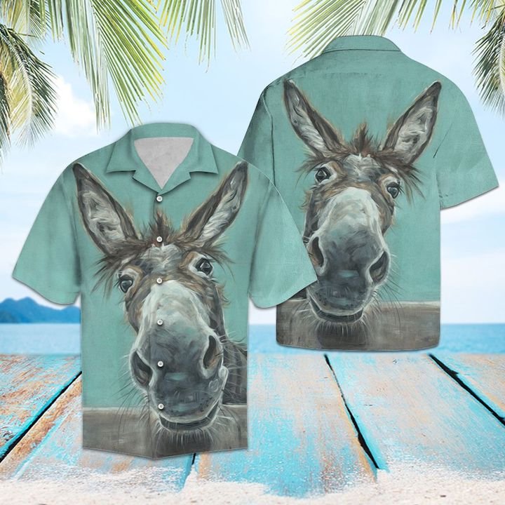 Happy Donkey Hawaiian Shirt Summer Button Up Happy Donkey Hawaiian Shirt Summer Button Up