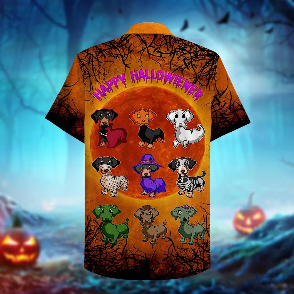 Happy Hallowiener Dachshund Bat Hawaiian Shirt Happy Hallowiener Dachshund Bat Hawaiian Shirt