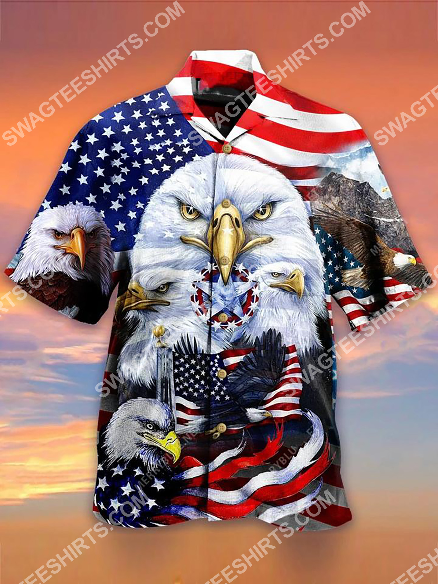Happy Independence Day All Over Printing Hawaiian Shirt Happy Independence Day All Over Printing Hawaiian Shirt