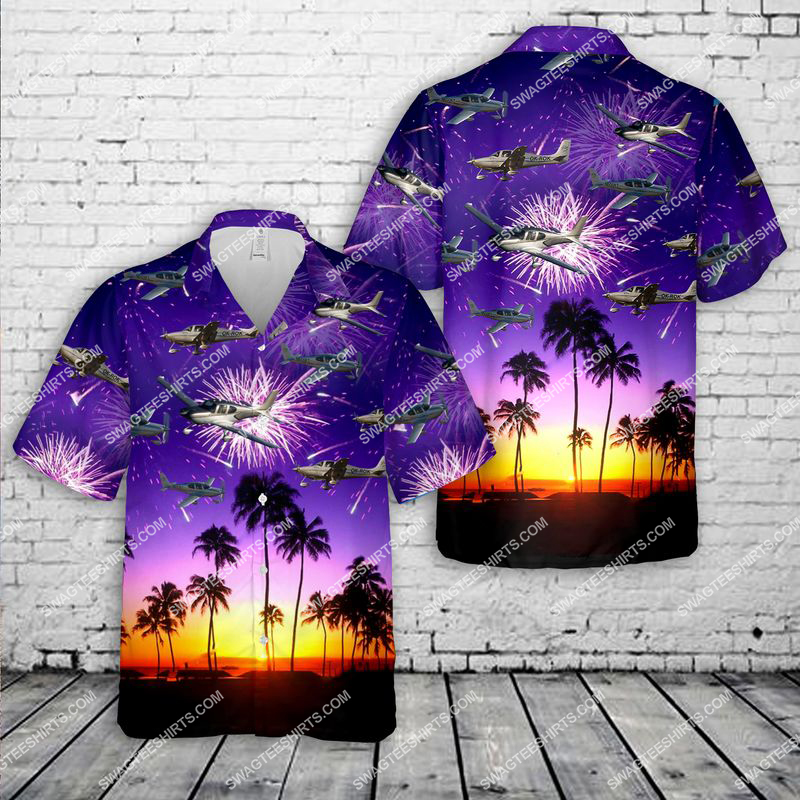 Happy Independence Day Cirrus 22 Airplane All Over Printed Hawaiian Shirt Happy Independence Day Cirrus 22 Airplane All Over Printed Hawaiian Shirt