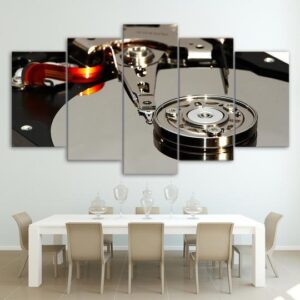 Hard Drive Internals - Music 5 Panel Canvas Art Wall Decor