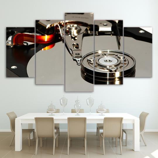 Hard Drive Internals - Music 5 Panel Canvas Art Wall Decor Hard Drive Internals - Music 5 Panel Canvas Art Wall Decor