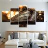 Harley Davidson Metal Flake Gas Tank - Automative 5 Panel Canvas Art Wall Decor