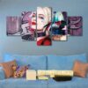 Harley Quinn 02 - Famous Person 5 Panel Canvas Art Wall Decor