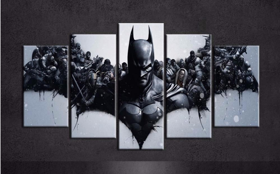 Harley Quinn Joker Batman - Dc 5 Panel Canvas Art Wall Decor Harley Quinn Joker Batman - Dc 5 Panel Canvas Art Wall Decor