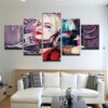 Harley Quinn Margot Robbie Batman - Dc 5 Panel Canvas Art Wall Decor