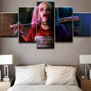 Harley Quinn The Dark Knight Movie - Dc 5 Panel Canvas Art Wall Decor