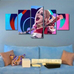Harley Quinn - Famous Person 5 Panel Canvas Art Wall Decor