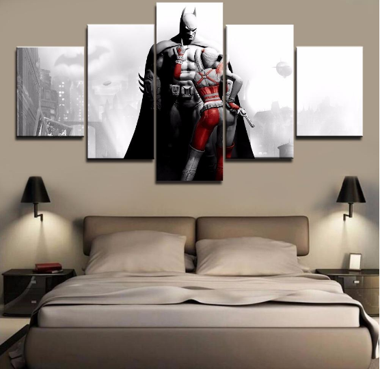 Harley Quinn&Batman Movie - Dc 5 Panel Canvas Art Wall Decor Harley Quinn&Batman Movie - Dc 5 Panel Canvas Art Wall Decor