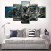Harry Potter Hogwarts Sunset - Movie 5 Panel Canvas Art Wall Decor