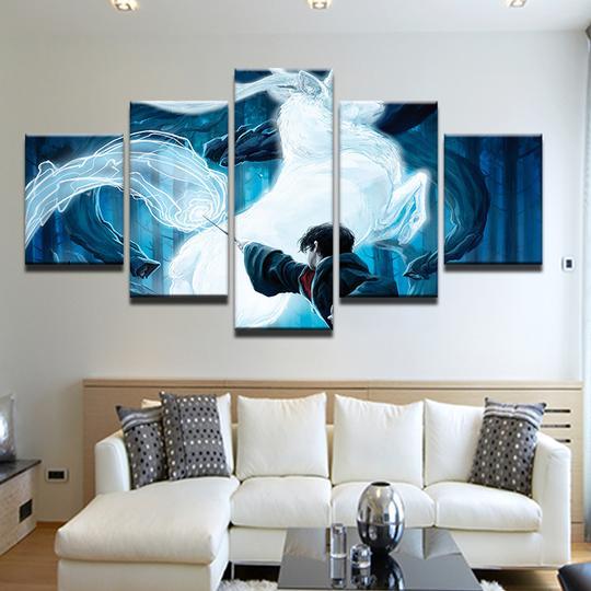 Harry Potter Patronus Prisoner Of Azkaban - Movie 5 Panel Canvas Art Wall Decor Harry Potter Patronus Prisoner Of Azkaban - Movie 5 Panel Canvas Art Wall Decor