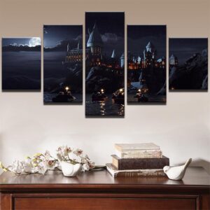 Harry Potter School Castle - Movie 5 Panel Canvas Art Wall Decor