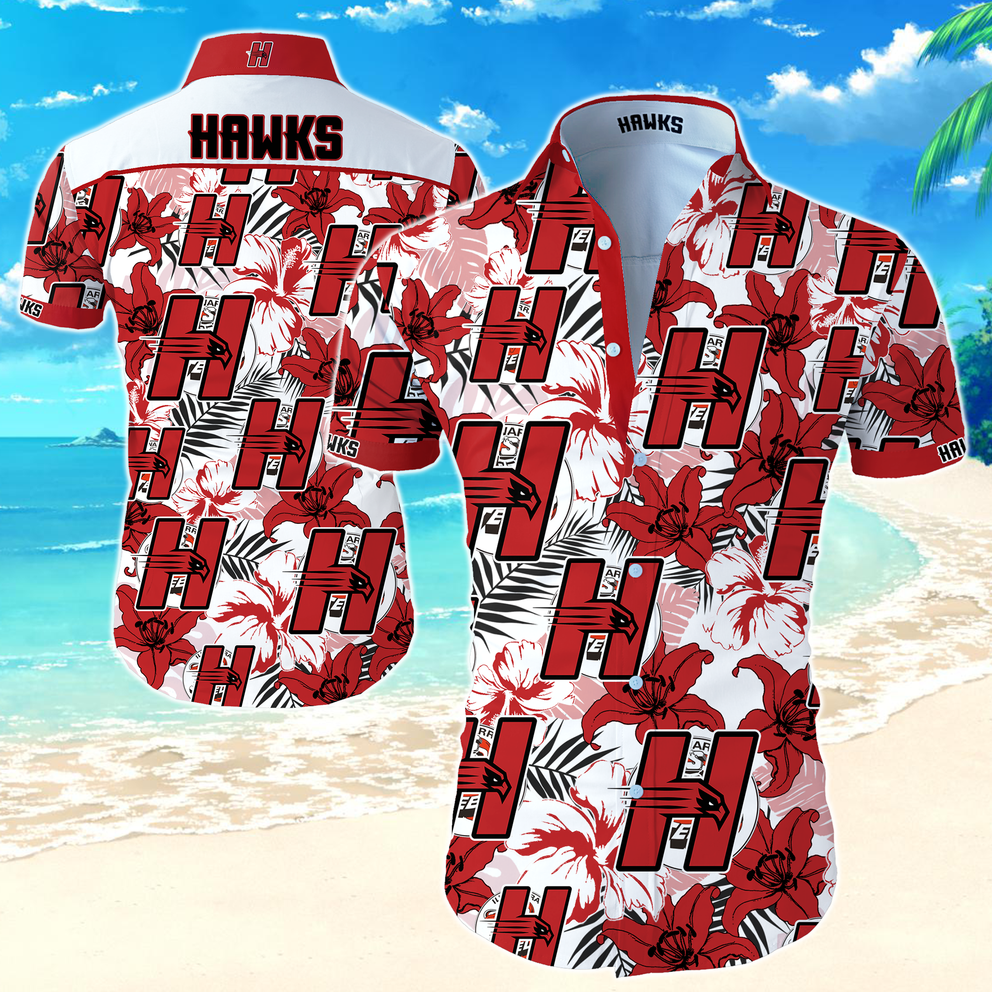 Hartford Hawks Hawaiian Shirt Summer Button Up Hartford Hawks Hawaiian Shirt Summer Button Up