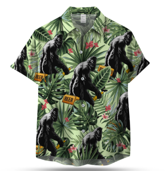 Have Beer With Bigfoot Hawaiian Shirt Have Beer With Bigfoot Hawaiian Shirt