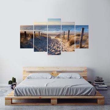 Headed To The Beach - Nature 5 Panel Canvas Art Wall Decor Headed To The Beach - Nature 5 Panel Canvas Art Wall Decor