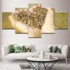 Heart Shape Sand And Gravel - Nature 5 Panel Canvas Art Wall Decor