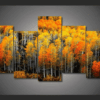 Heavenly Twilight Bush - Nature 5 Panel Canvas Art Wall Decor
