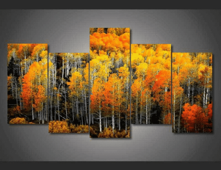 Heavenly Twilight Bush - Nature 5 Panel Canvas Art Wall Decor Heavenly Twilight Bush - Nature 5 Panel Canvas Art Wall Decor