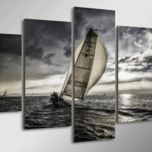 Helmsdale Sailboat - Nature 5 Panel Canvas Art Wall Decor
