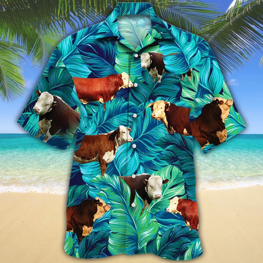 Hereford Cattle Hawaiian Shirt Hereford Cattle Hawaiian Shirt