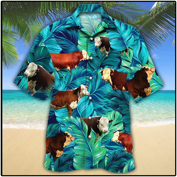 Hereford Cattle Lovers Hawaiian Shirt Hereford Cattle Lovers Hawaiian Shirt