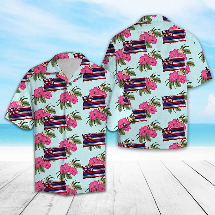Hibiscus Flower Hawaiian Shirt Summer Button Up Hibiscus Flower Hawaiian Shirt Summer Button Up