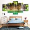 Hidden Waterfall - Nature 5 Panel Canvas Art Wall Decor