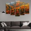 Hill Of Trees In Succession - Nature 5 Panel Canvas Art Wall Decor