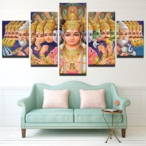 Hindu Deities - Religion 5 Panel Canvas Art Wall Decor