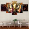 Hindu God Ganesh - Religion 5 Panel Canvas Art Wall Decor