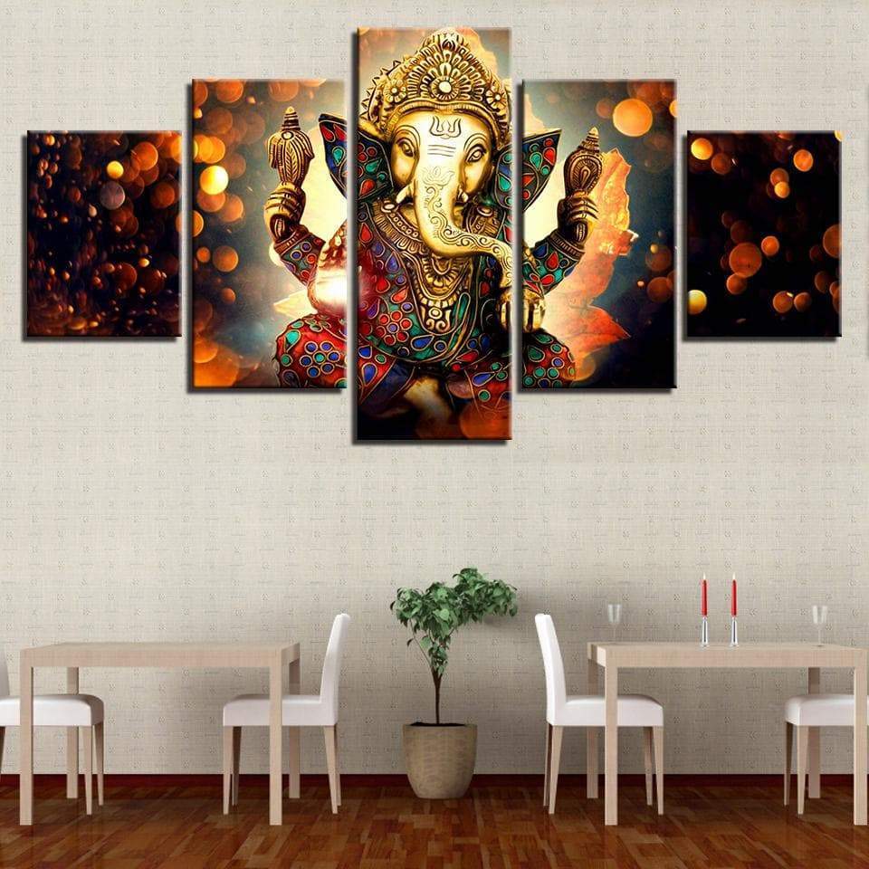 Hindu God Ganesh - Religion 5 Panel Canvas Art Wall Decor Hindu God Ganesh - Religion 5 Panel Canvas Art Wall Decor