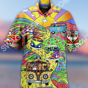 Hippie Cat And Dog All Over Printed Hawaiian Shirt