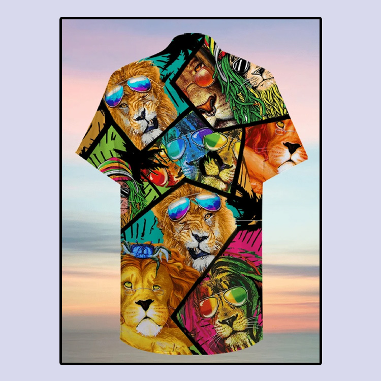 Hippie Lion Hawaiian Shirt Hippie Lion Hawaiian Shirt