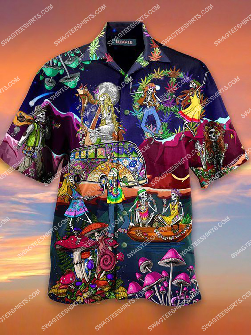 Hippie Lover Skull All Over Printed Hawaiian Shirt Hippie Lover Skull All Over Printed Hawaiian Shirt